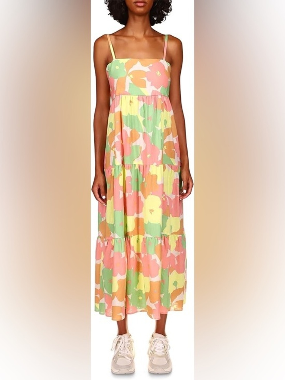 Sanctuary Social Standard Floral Print Sleeveless Get Away Maxi Dress Medium